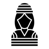 Criminal Female Glyph Icon vector