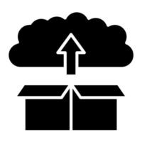 Cloud Deployment Glyph Icon vector