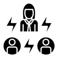 Intermediary Mediator Glyph Icon vector