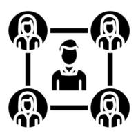 Intermediary Mediator Glyph Icon vector