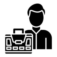 Busy Man Glyph Icon vector