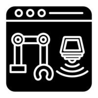 Cyber Physical System Glyph Icon vector