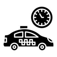 icono de glifo de taxi ocupado vector