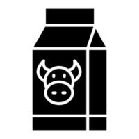 icono de glifo de productos lácteos vector