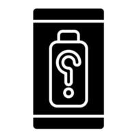 Battery Unknown Glyph Icon vector