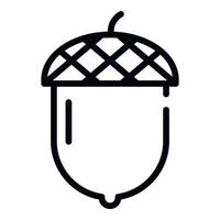 Oak acorn icon, outline style vector