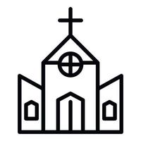 Old catholic church icon, outline style vector