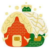 Snow House in Vector Illustration