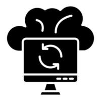 Cloud Sync Glyph Icon vector