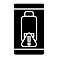 Battery alert Glyph Icon vector