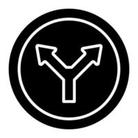 Y Intersection Glyph Icon vector