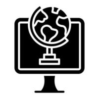 Online Geography Glyph Icon vector