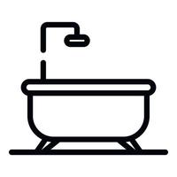 Bathtub icon, outline style vector