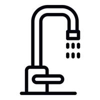 Metal faucet icon, outline style vector