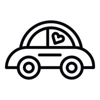 Honeymoon car icon, outline style vector