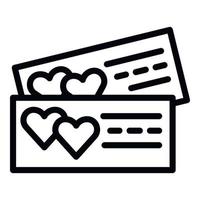 Wedding cards icon, outline style vector