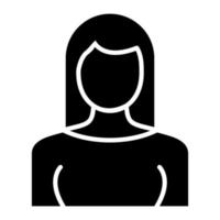 Young Lady Glyph Icon vector