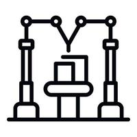 Modern assembly line icon, outline style vector