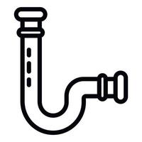 Bathroom pipe icon, outline style vector