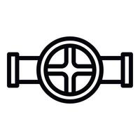 Wheel pipe tap icon, outline style vector