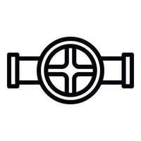 Wheel pipe tap icon, outline style vector