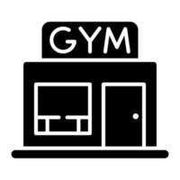 icono de glifo de gimnasio vector