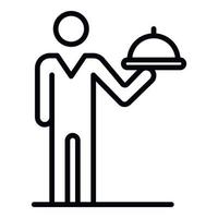 Waiter man icon, outline style vector