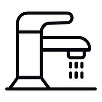 Basin faucet icon, outline style vector
