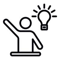Man bulb idea icon, outline style vector
