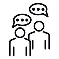 People talking icon, outline style vector