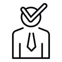 Check man lecture icon, outline style vector