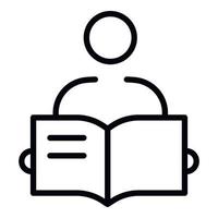 Man open book icon, outline style vector