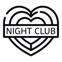 Night club icon, outline style vector