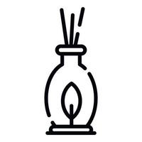 Spa candle icon, outline style vector