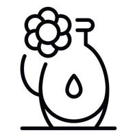 Flower vase icon, outline style vector