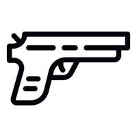 icono de pistola policial, estilo de esquema vector