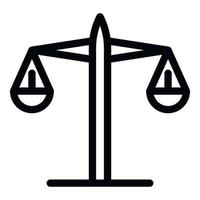 Judge balance icon, outline style vector
