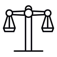 Judge balance icon, outline style vector