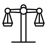 Judge balance icon, outline style vector