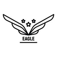 Star wings logo, outline style vector