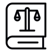 Law book icon, outline style vector