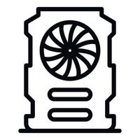 Mining graphic card icon, outline style vector