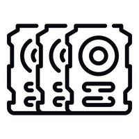 Power video card icon, outline style vector