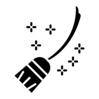 Flying Broom Glyph Icon vector