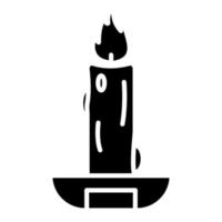 Scary Candle Glyph Icon vector