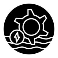 Ocean Energy Glyph Icon vector