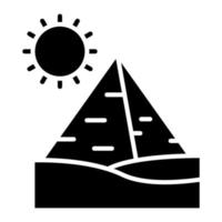 Pyramid Landscape Glyph Icon vector