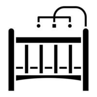 Baby Crib Glyph Icon vector