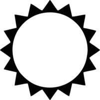 icono de sol en fondo blanco, ilustración del símbolo de icono de sol en negro sobre fondo blanco vector