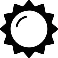 icono de sol en fondo blanco, ilustración del símbolo de icono de sol en negro sobre fondo blanco vector